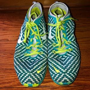 Teal and Yellow Nike Sneakers